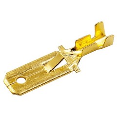 30-500pcs Non-insulated Brass Male 6.3mm Spade Terminals Crimp Wire Connectors