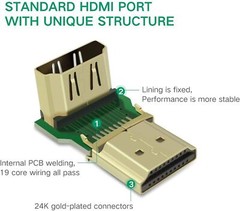 SatelliteSale Digital HDMI Male to Female Right Angle 4K Adapter