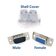 VGA Male Female DB15 3 Row Solder Cup Connectors Kit 15 Pin D Sub Port 10 PCS