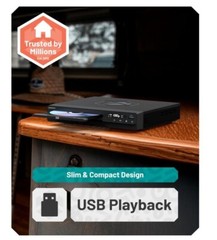 Oakcastle DVD100 Mini DVD Player for TV Multi-Connection Multi-Region Slim Des..