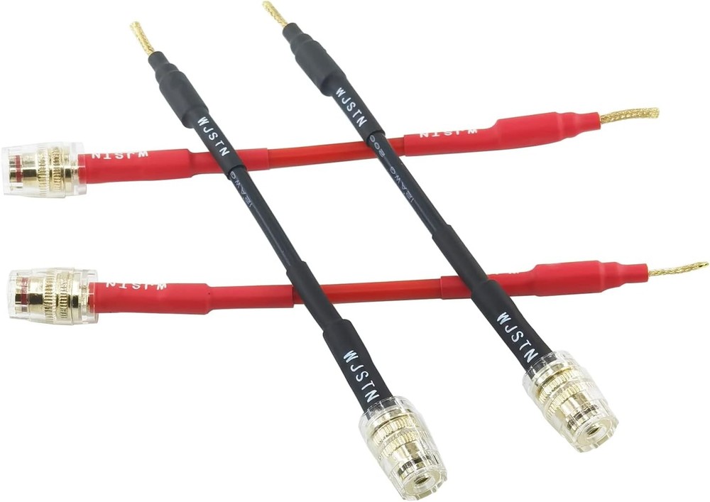 WJSTN Flex Pin Banana Plugs to 4mm Female Banana Jack Speaker Audio Adapter for