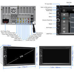Double Din car Stereo with CD/DVD Player Wireless CarPlay & Android Auto GPS AM