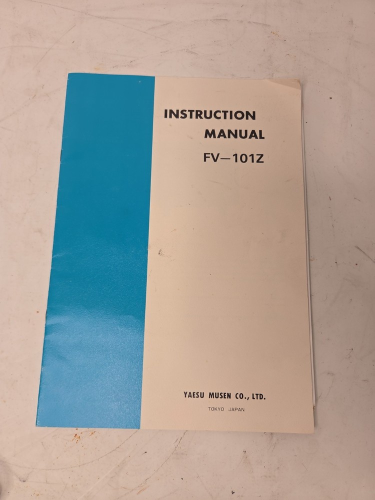 Yaesu FV-101Z External VFO Instruction Manual with Circuit Diagram ORIGINAL