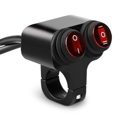 7/8” Waterproof Switch Motorcycle ATV Light Bar Switch 22mm 12V 16A, Handlebar