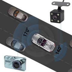 HD 1080P Car Dual Lens Dash Cam 4″ DVR Recorder Front & Rear Camera Night Vision