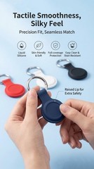 [4 Pack Family Set] Case Compatible with AirTag Holder Black/White/Blue/Red