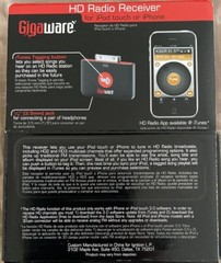 Gigaware HD Receiver Radio for iPod Touch Or iPhone 12-645 Open Box————-34