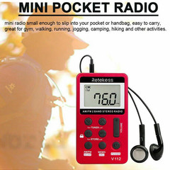 Retekess V112 Portable Pocket FM/AM Radio Mini Size Digital Rechargeable Walking