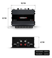 SounDigital EVO 400.4 400W 4 Channel Class D Car Audio Amplifier Compact High Ef