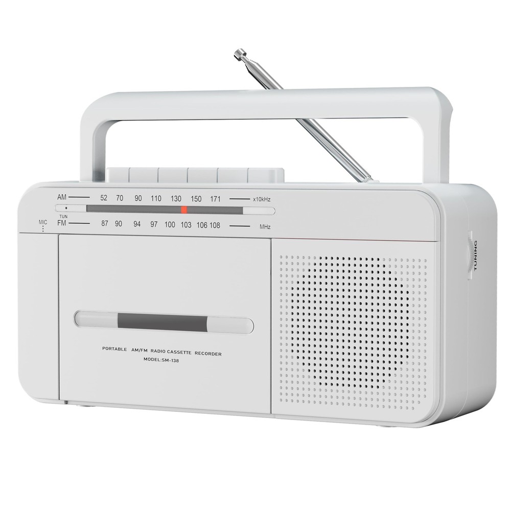 Portable Cassette Player Recorder Boombox with AM/FM Radio, AC or Battery Pow…