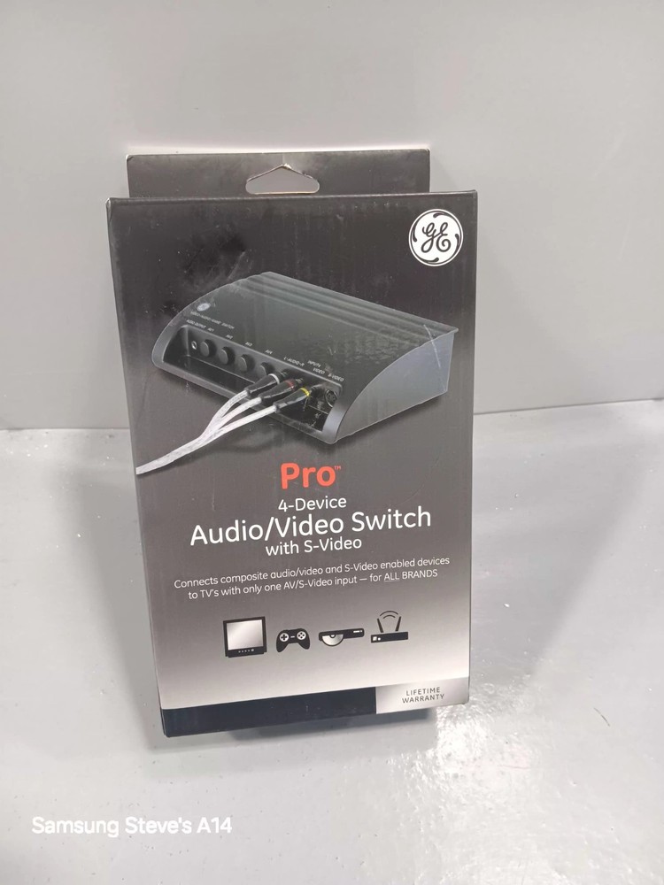 GE Pro 4-Device Audio/Video Switch, S-Video, Composite RCA, Model 38807