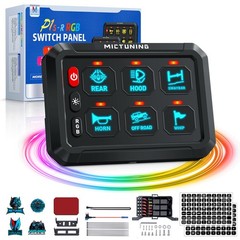 6 Gang Switch Panel 12V ON/OFF LED Light Circuit Control Box Offroad Marine Car