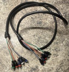 Component RCA Male to Male Round Cable 1:1 Black Red Green Blue White 10ft