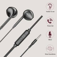 3.5mm Wired Earbuds with Microphone Stereo In-Ear Headphones for Phone MP3