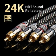 Audiophile HiFi Audio RCA Cables – RCA Splitter 1 2 ,15 AWG,4N OFC Core,Gold-…