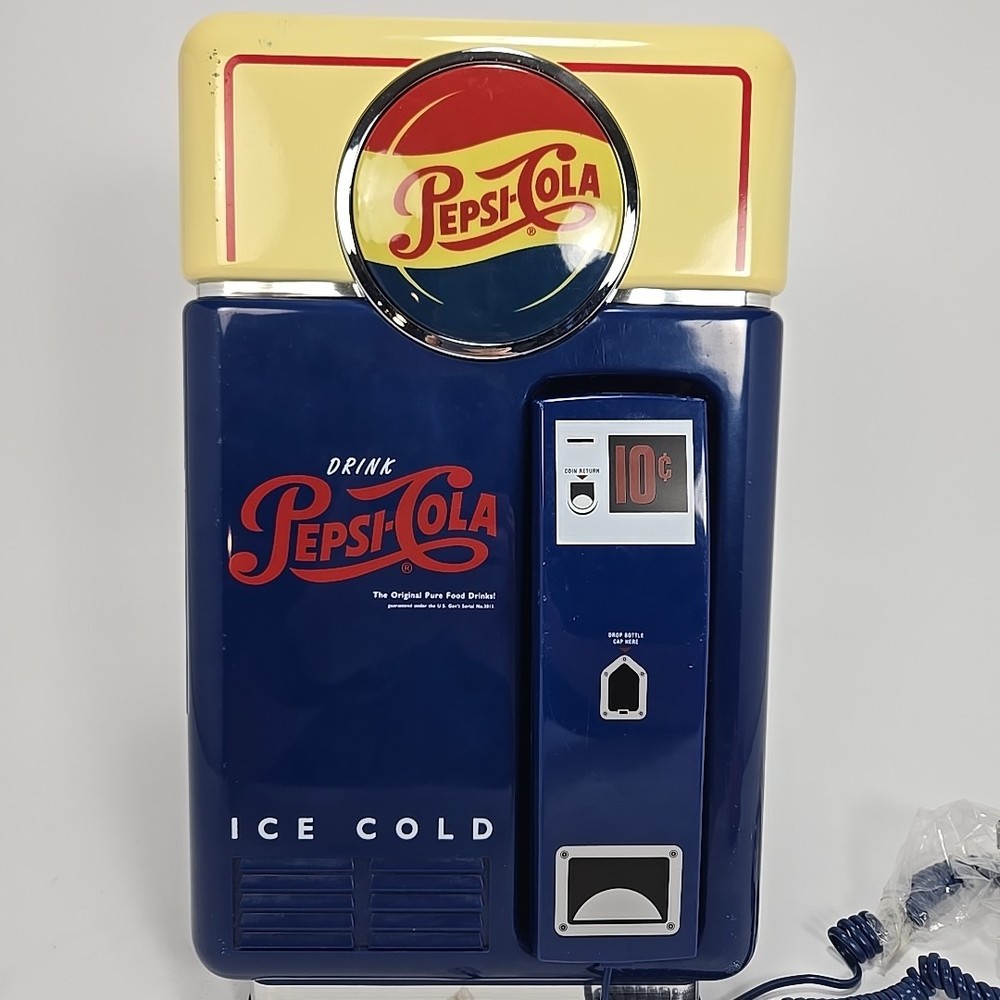 Pepsi-Cola Vending Machine Retro Corded Telephone Wall Mount & Table Stand WORKS