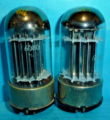 2 GE 6080 Five Star Tubes D Getter Black Plates Tested