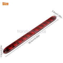 2PCS 15″ Red Truck Trailer Light Bar 11 LED Stop Turn Tail Brake Lights Strip