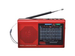 Portable AM FM Radio Bluetooth USB Micro SD Card Rechargeable Camping Outdoor