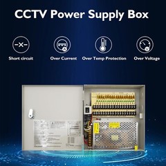 18 CH CCTV Power Supply Box DC 12V 10A fit CCTV DVR Security System and Cameras