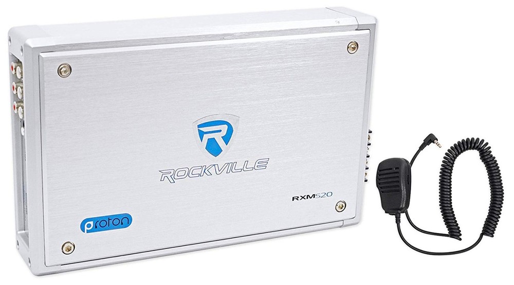 Rockville RXM-S20 1600W Peak 4-Channel Micro Marine/ATV Amplifier, Water-Resi…