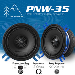 AudioControl PNW-35 3.5″ Coaxial Speaker Pair PNW Series High-Fidelity 50W RMS