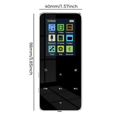Reproductor MP3 Soporte 128GB Bluetooth sin pérdidas Música FM Radio Grabadora