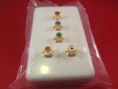 wall plate 5 RCA component 3 Video + 2 Audio Gold Plated, White.