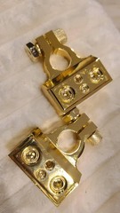 2 Pack Car Battery Terminal Connectors, 0/4/8/10 AWG, Gold, Car Cable Ends
