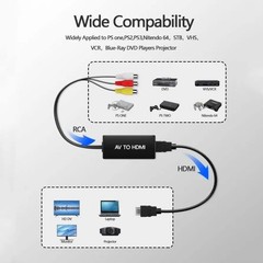 RCA to HDMI Converter Analog Composite Adapter For PS 1 2 3 STB Xbox VHS VCR DVD