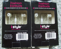 2 i-style Wired Fashion Earbuds with Microphone New