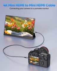 4K Mini HDMI to Mini HDMI Cable 3.3FT, HDMI Mini Cable 4K60Hz, 2K120Hz, 1080P…