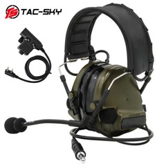 TS TAC-SKY COMTAC III Tactical Headse Removable headband & K 2 Pin Plug Ptt