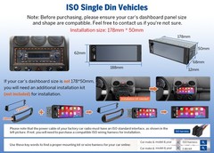 6.28″ IPS Android Auto Single 1 DIN Car Stereo Head Unit Apple CarPlay AUX Input