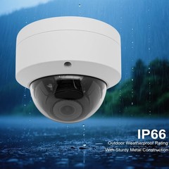 4K 8MP PoE IP Vandal Dome Camera IR Mode Outdoor/Indoor Metal Housing 2.8mm