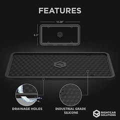 Silicone License Plate Frame Rust Proof, Rattle Proof, Weather Proof Black
