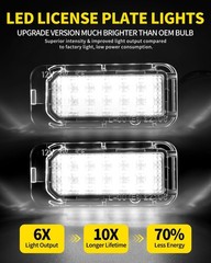 LED License Plate Lights 18-SMD Bright White Tag Lamp Assembly Compatible with F
