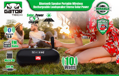 Bluetooth Wireless Portable Speaker Solar Power Stereo Bass USB SD FM Radio LOUD