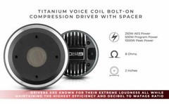 DS18 PRO-D2X 2″ Bolt On Throat Car Audio Compression Driver 1000W Max 8 Ohms
