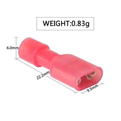 50pcs Insulated Female Quick Disconnect Spade Terminals AWG22-18 Wire Connectors