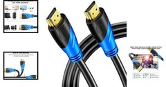 Ultra High Speed 5FT HDMI Cable 2.1 with Gold Plated Connectors, 8K/60Hz Support