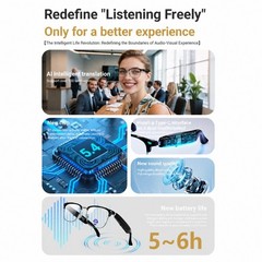 AI Smart Glasses Bluetooth Call Audio Translation for Men and Women Work Glasses
