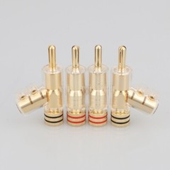 8Pcs 45 Degree Locking Banana Plug 24K Gold Plated Audio Cord Terminal Connector