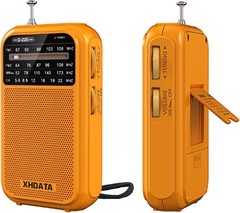 Vibrant Orange D220 Portable Radio – Easy to Use AM/FM/SW Receiver for All Ages