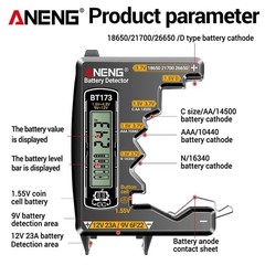 Battery Tester Portable Battery Checker for Household Batteries Home Use 9V