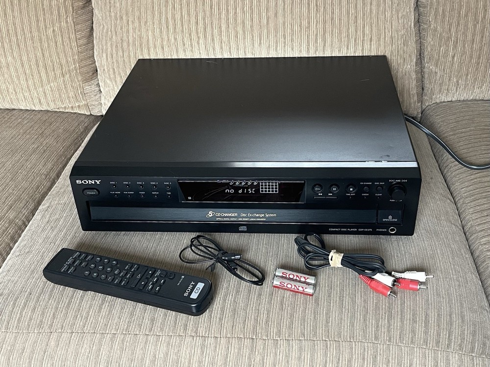 Sony CDP-CE375 5-Disc CD Player w/ Digital Optical Out + Remote Tested SEE VIDEO