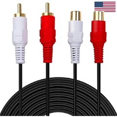 Professional 10ft Rca Male to Female Stereo Cable – Gold Plated Quality