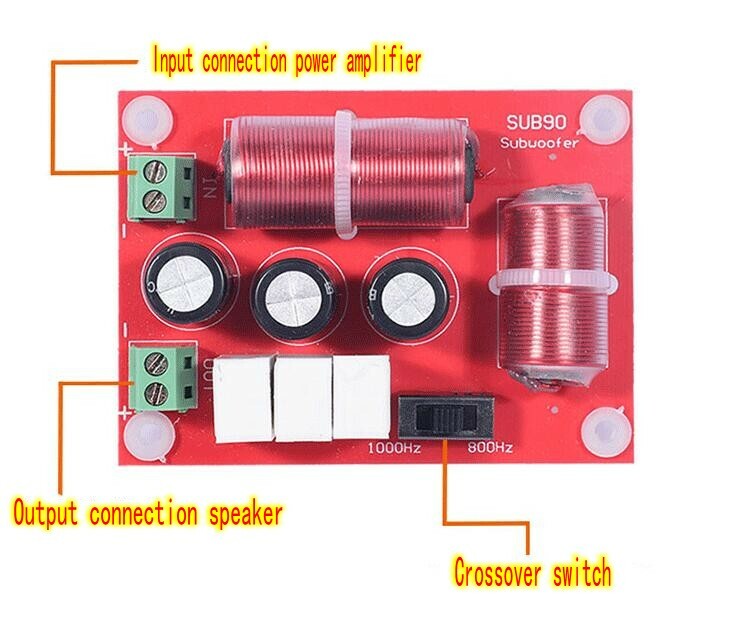4Ω~8Ω 120W Bass Crossover Subwoofer Speaker Frequency Divider Crossover Filters