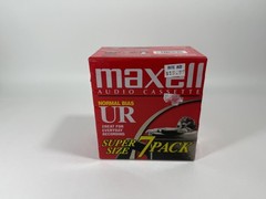 Maxell Audio Cassette Normal Bias UR 90 Super Size 7 Pack , NEW Factory Sealed
