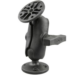 RAM Mount Bracket, Short Arm, 1.5″ Ball w/ Two 2.5″ AMPS Round Bases, RAP-101U-B